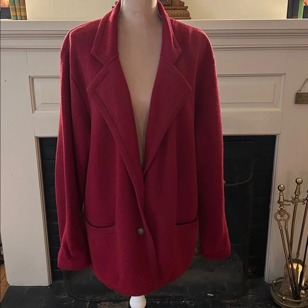 L.L. Bean. Wool Vintage Deep Red Blazer - Picture 3 of 8